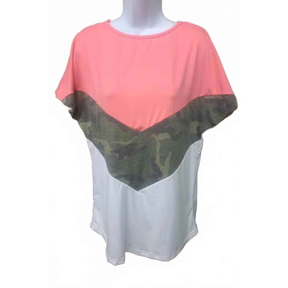 NEW B FLAWLESS women's camo white short sleeve tee in multicolor
